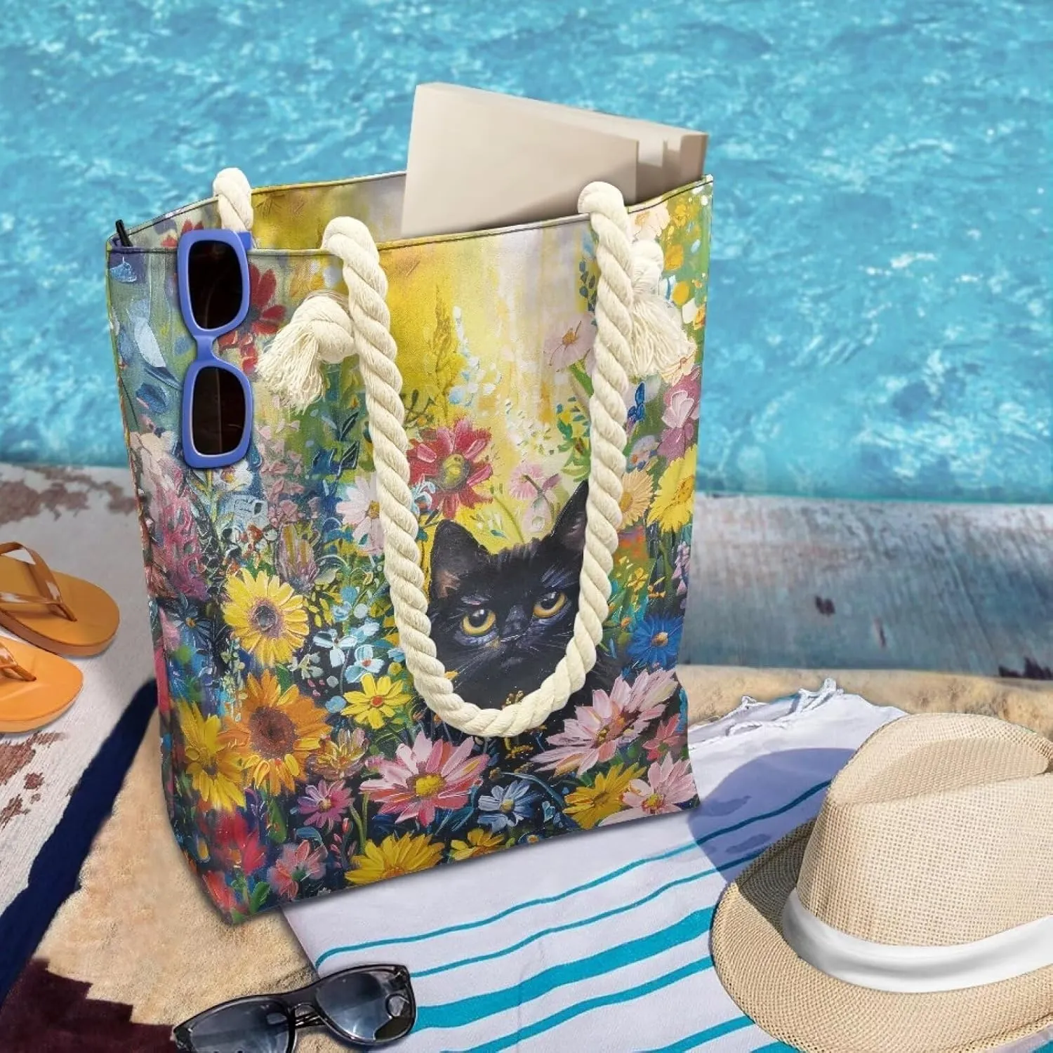 Canvas Beach Tote Bag for Women Ladies Grocery Shopping Reusable Totes Bags Shoulder Handbags Purse Aesthetic