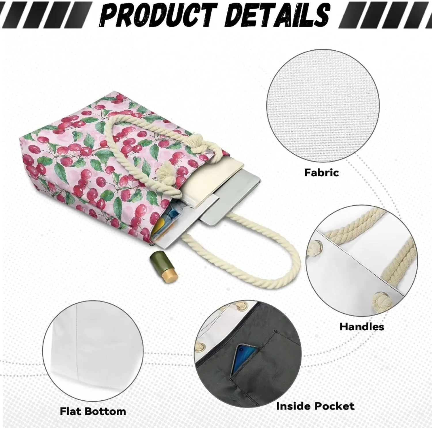 Canvas Beach Tote Bag for Women Ladies Grocery Shopping Reusable Totes Bags Shoulder Handbags Purse Aesthetic