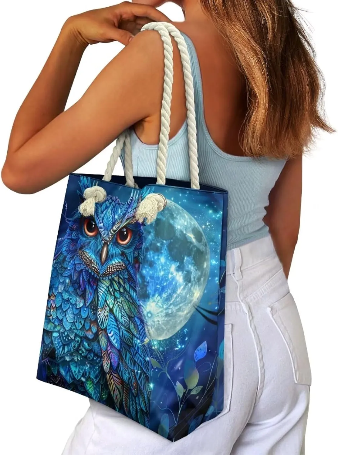 Canvas Beach Tote Bag for Women Ladies Grocery Shopping Reusable Totes Bags Shoulder Handbags Purse Aesthetic