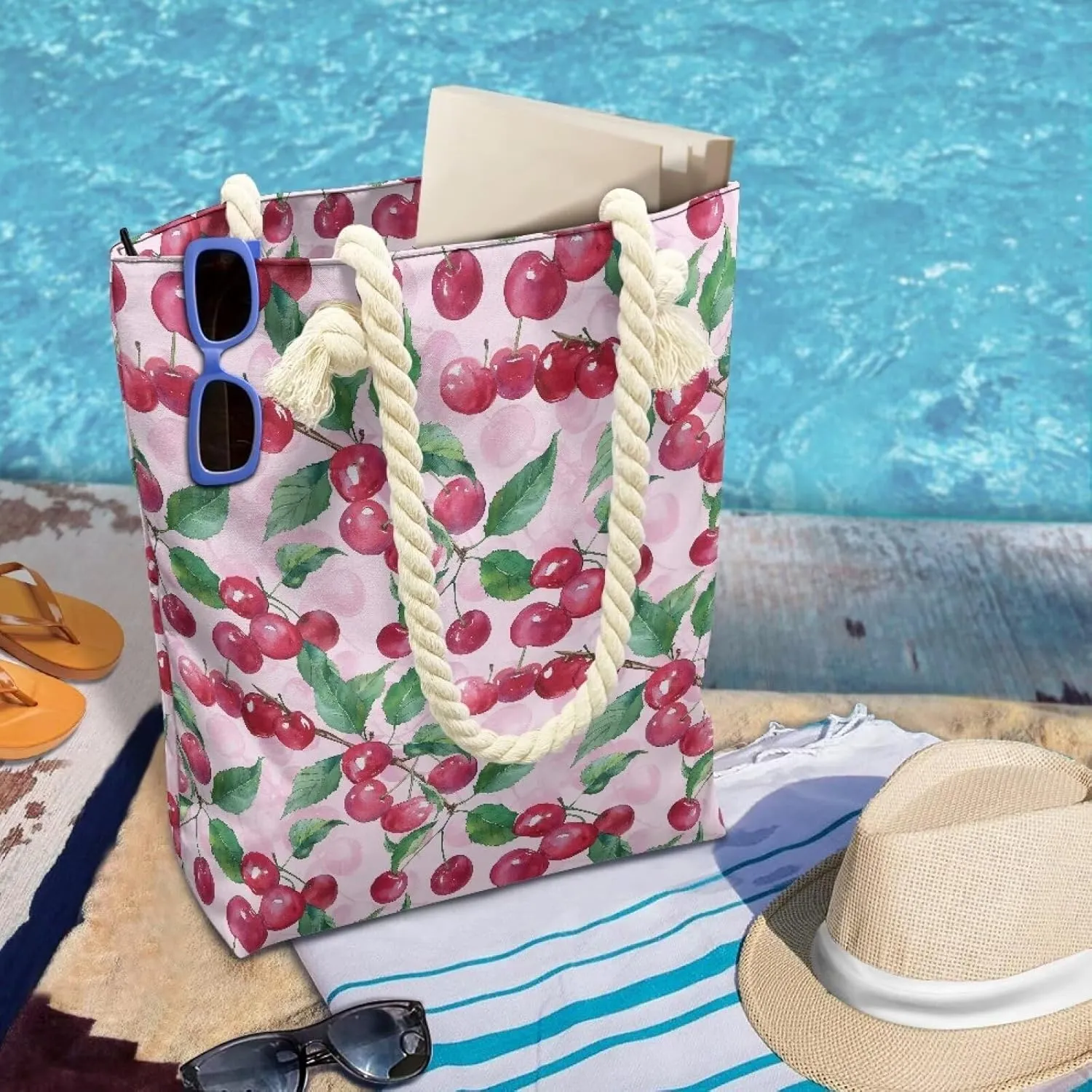 Canvas Beach Tote Bag for Women Ladies Grocery Shopping Reusable Totes Bags Shoulder Handbags Purse Aesthetic