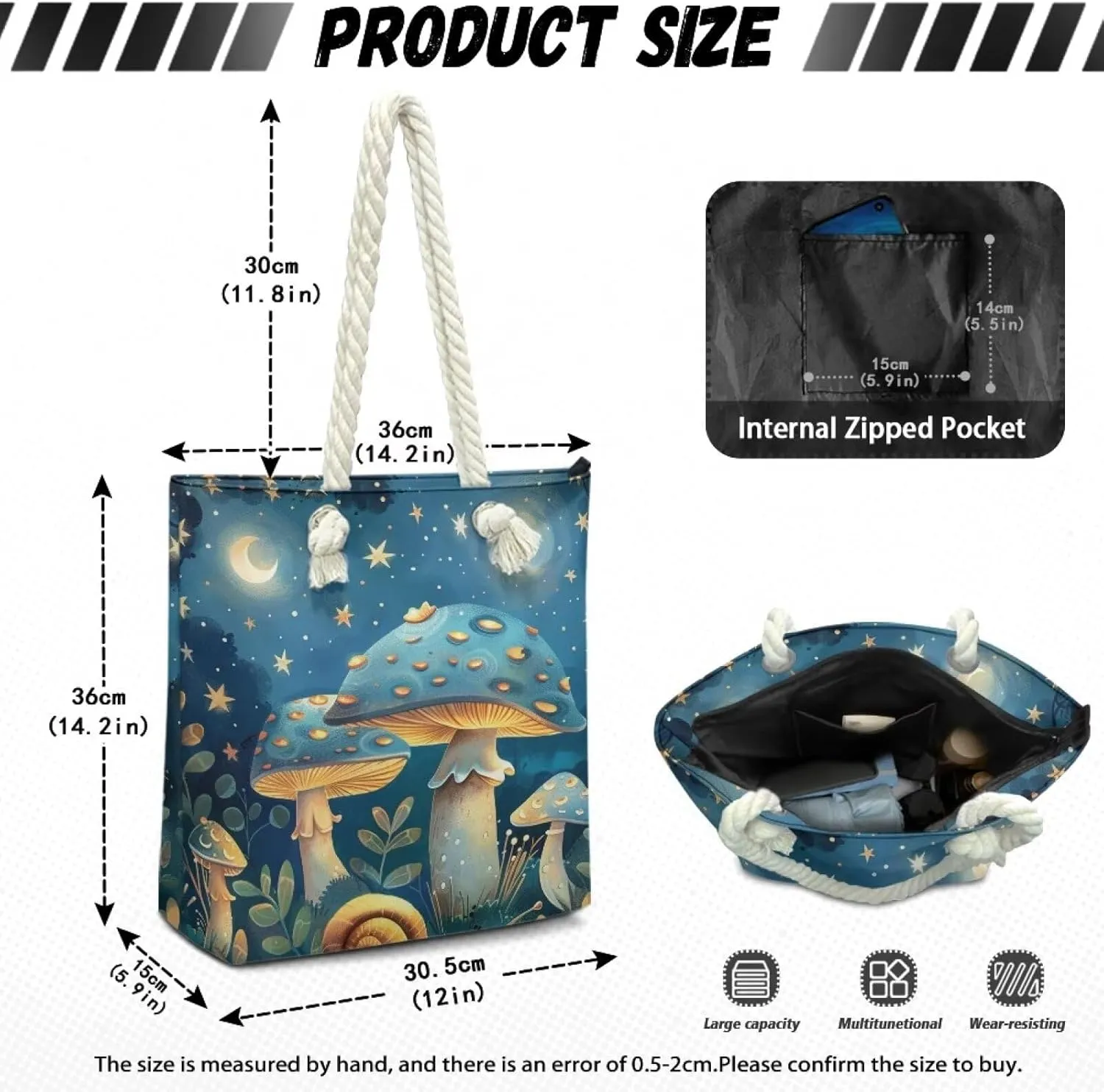 Canvas Beach Tote Bag for Women Ladies Grocery Shopping Reusable Totes Bags Shoulder Handbags Purse Aesthetic
