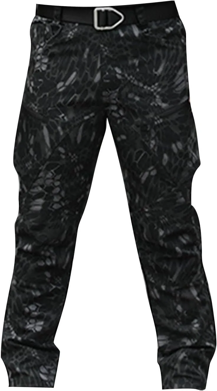 Cargo Chinos Pants Men Relaxed Fit Camo Hunting Pants Stretch Tactical Pants Multi Pockets Ristop Jogger Sweatpants