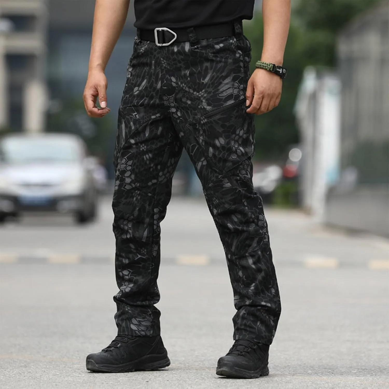 Cargo Chinos Pants Men Relaxed Fit Camo Hunting Pants Stretch Tactical Pants Multi Pockets Ristop Jogger Sweatpants