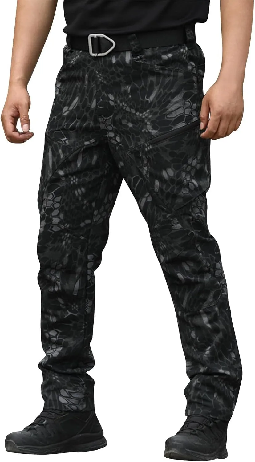 Cargo Chinos Pants Men Relaxed Fit Camo Hunting Pants Stretch Tactical Pants Multi Pockets Ristop Jogger Sweatpants