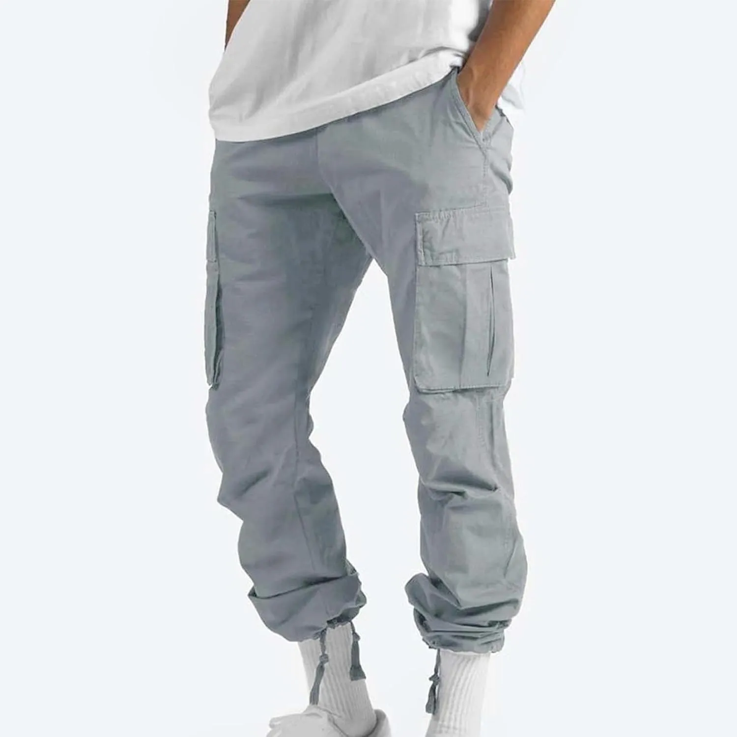 Cargo Pants for Men Baggy Relaxed Fit Causal Work Trousers Outdoor Hiking Cargo Sweatpants Pockets Athletic Joggers