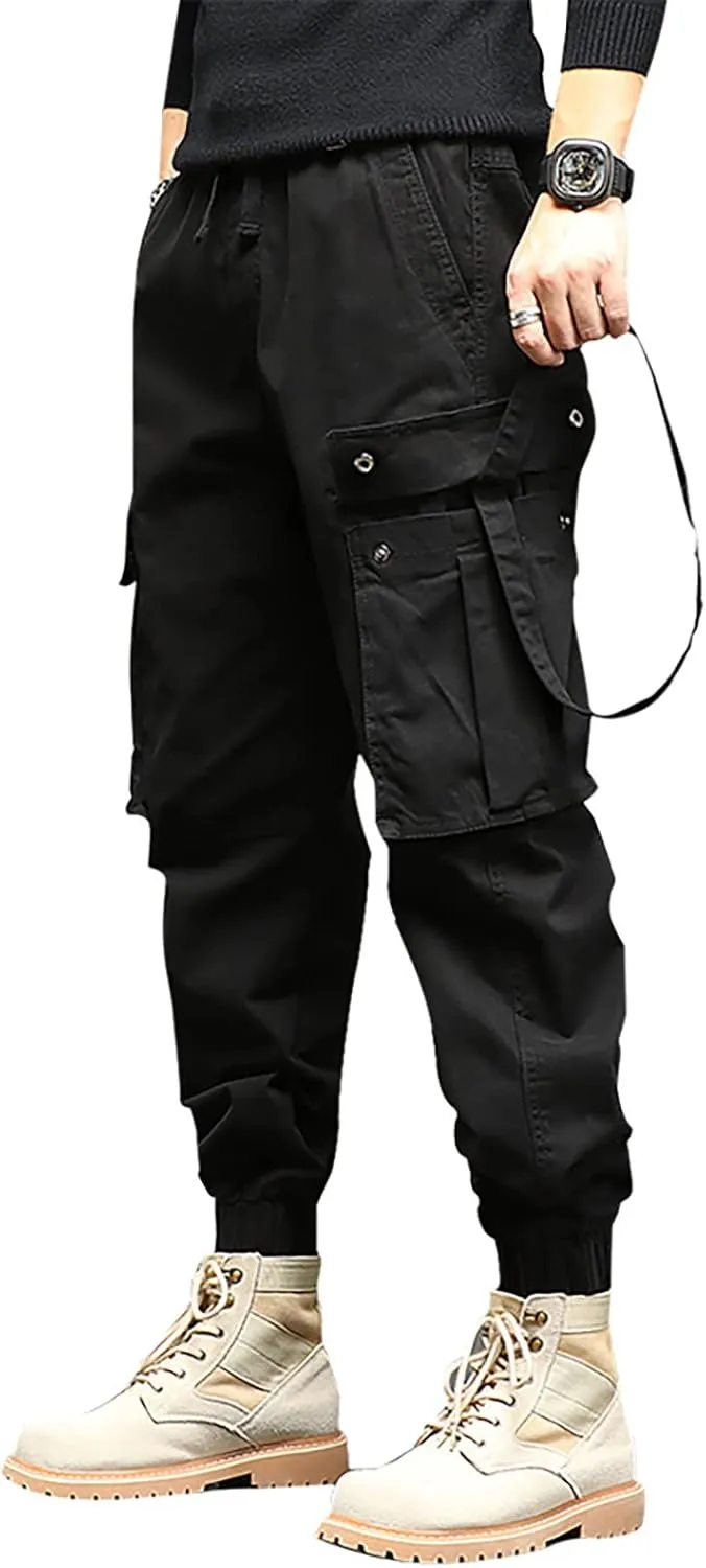Cargo Pants for Men Relaxed Fit Performance Open Bottom Workout Quick Dry Pants for Athletic Jogging Training Casual
