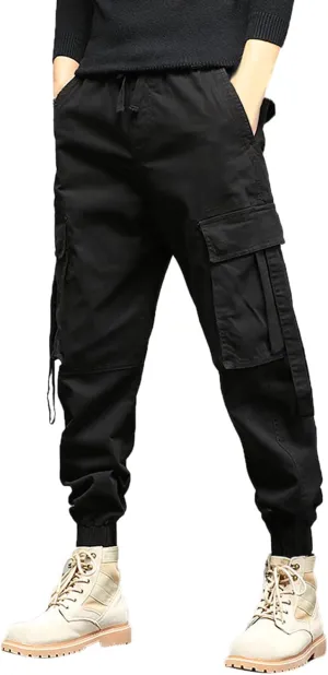 Cargo Pants for Men Relaxed Fit Performance Open Bottom Workout Quick Dry Pants for Athletic Jogging Training Casual