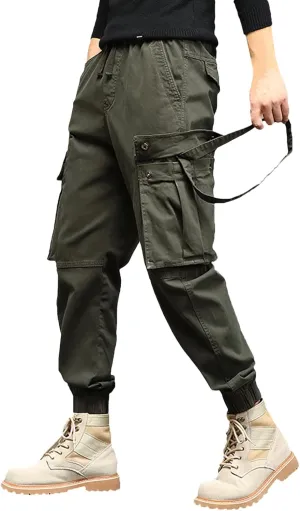 Cargo Pants for Men Relaxed Fit Performance Open Bottom Workout Quick Dry Pants for Athletic Jogging Training Casual