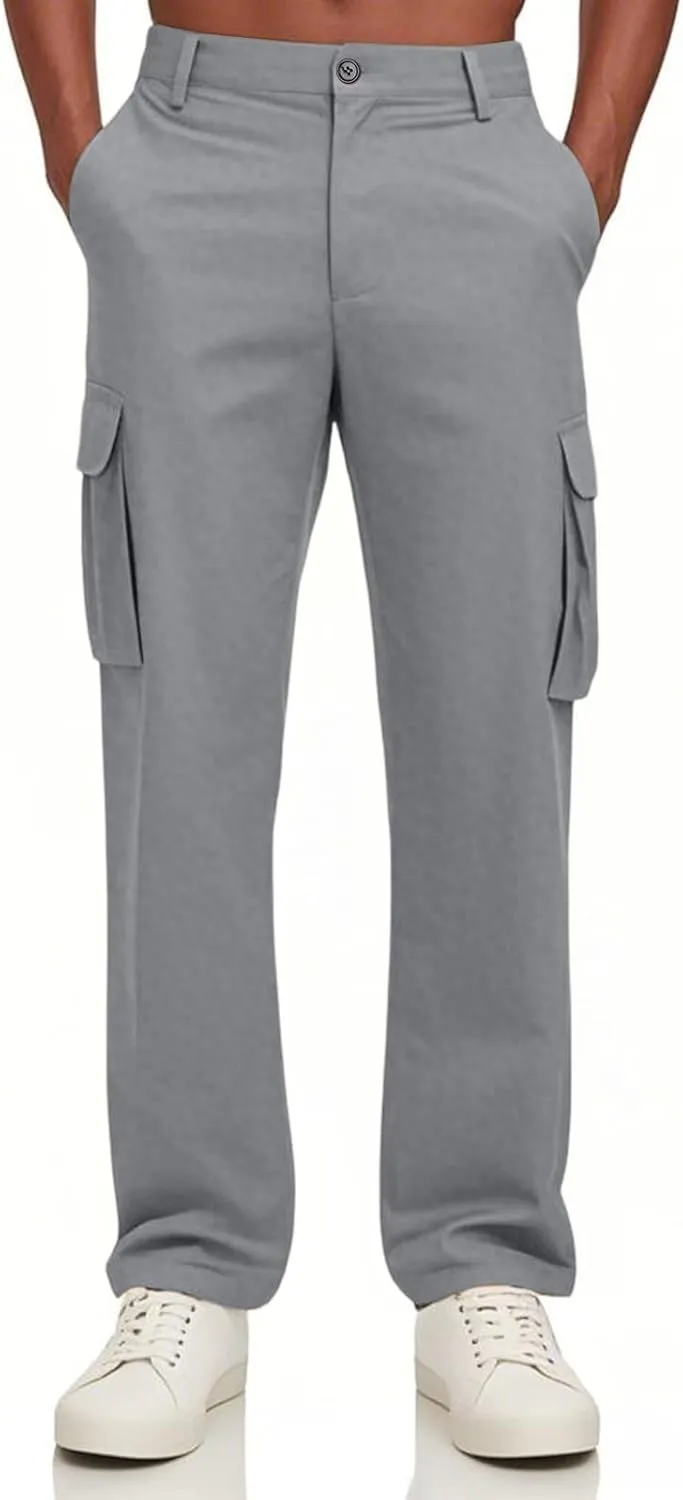 Cargo Pants Men Ripstop Relaxed Fit Trousers Hiking Tapered Joggers Hunting Water Resistant Straight Leg Pants Outdoor