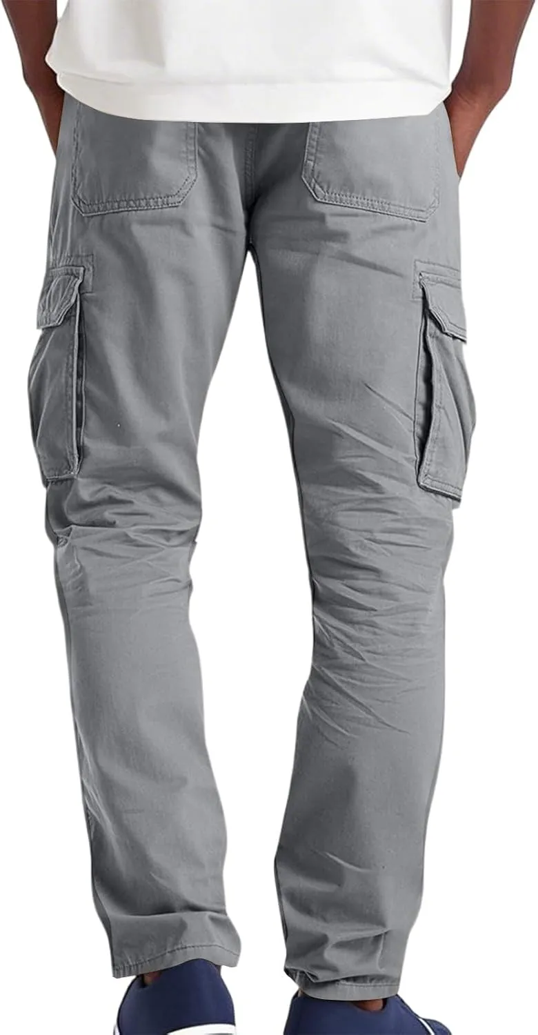 Cargo Pants Men Ripstop Relaxed Fit Trousers Hiking Tapered Joggers Hunting Water Resistant Straight Leg Pants Outdoor