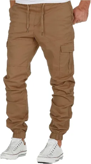 Cargo Work Pants for Men Relaxed Fit Cotton Multi-Pockets Lightweight Tactical Pant Hiking Jogger Outdoor Sports Trousers