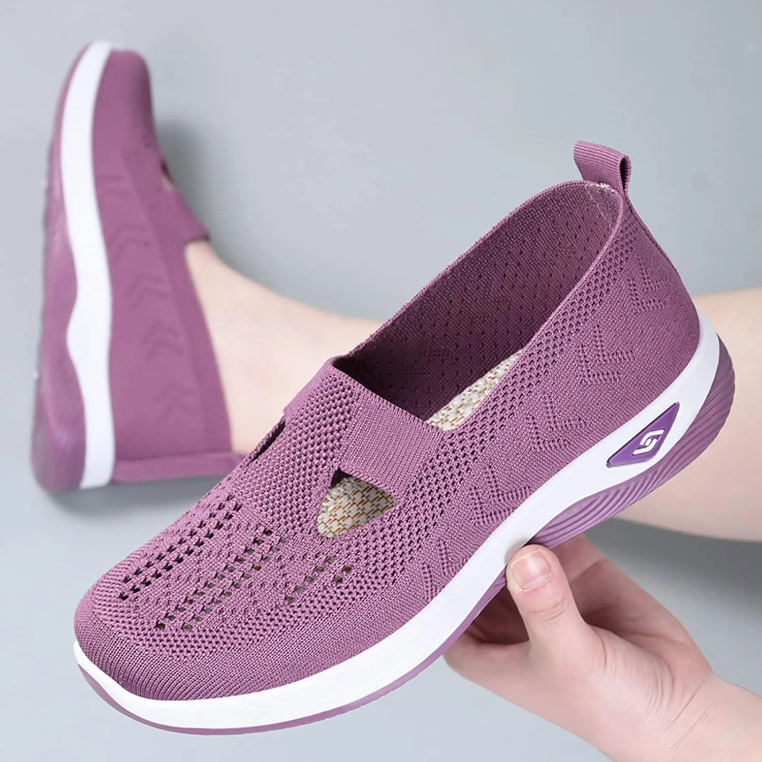 Cathalem Orthopedic Shoes for Women Go Walking Slip on Diabetic Foam Shoes Hands Free Slip in Sneakers