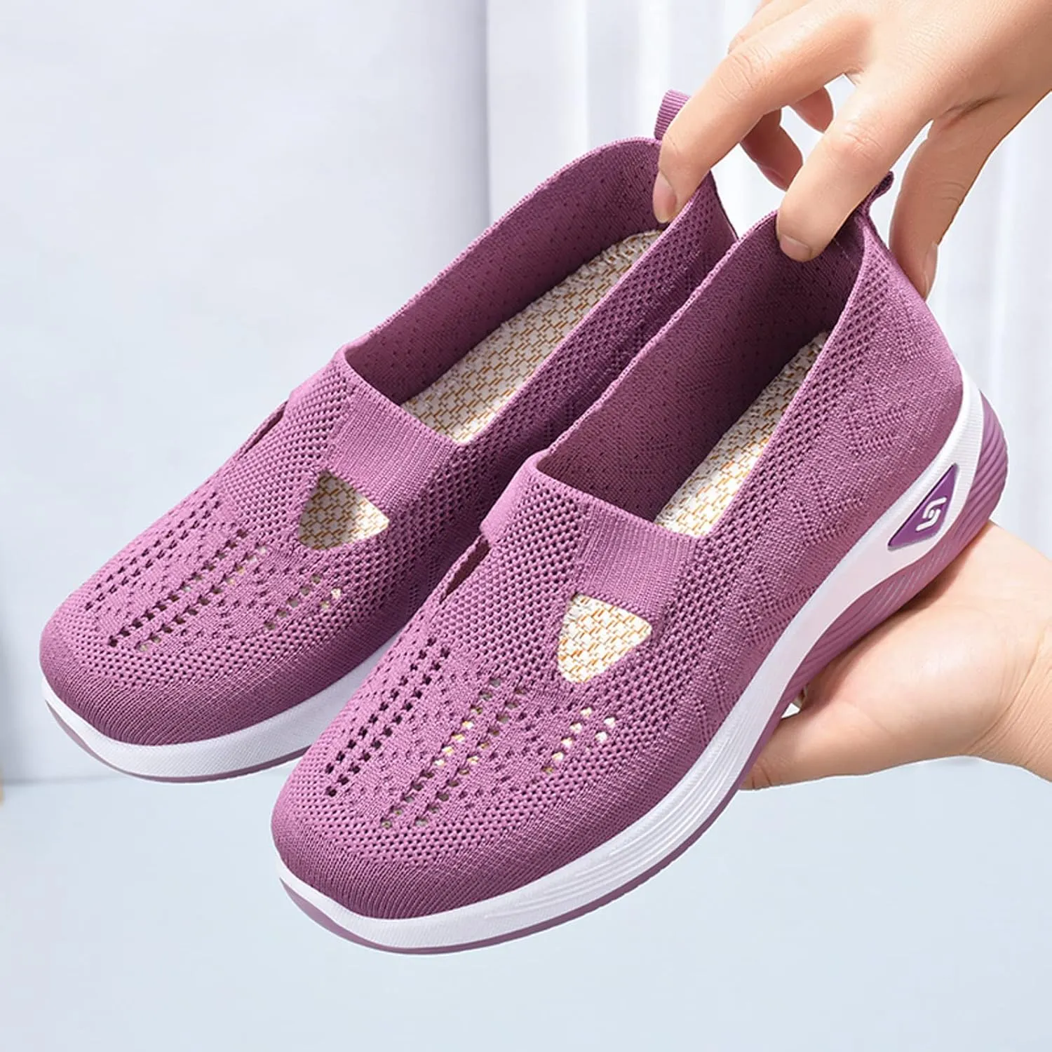 Cathalem Orthopedic Shoes for Women Go Walking Slip on Diabetic Foam Shoes Hands Free Slip in Sneakers