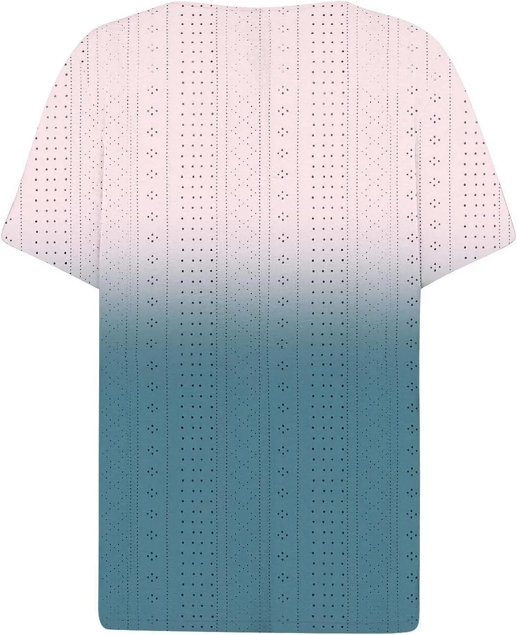 Ceboyel Women Gradient Color Summer Shirts Dressy Causal Eyelet Tops 2024 Henley Blouses Tunic Trendy Vacation Clothing