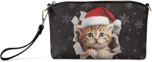 Christmas Cat Clutch Purses for Women Wedding Stylish and Versatile Adjustable Straps Large Wallets for Ladies Easy to Carry Crossbody Purses Handbag for Girls Shopping or Formal Use