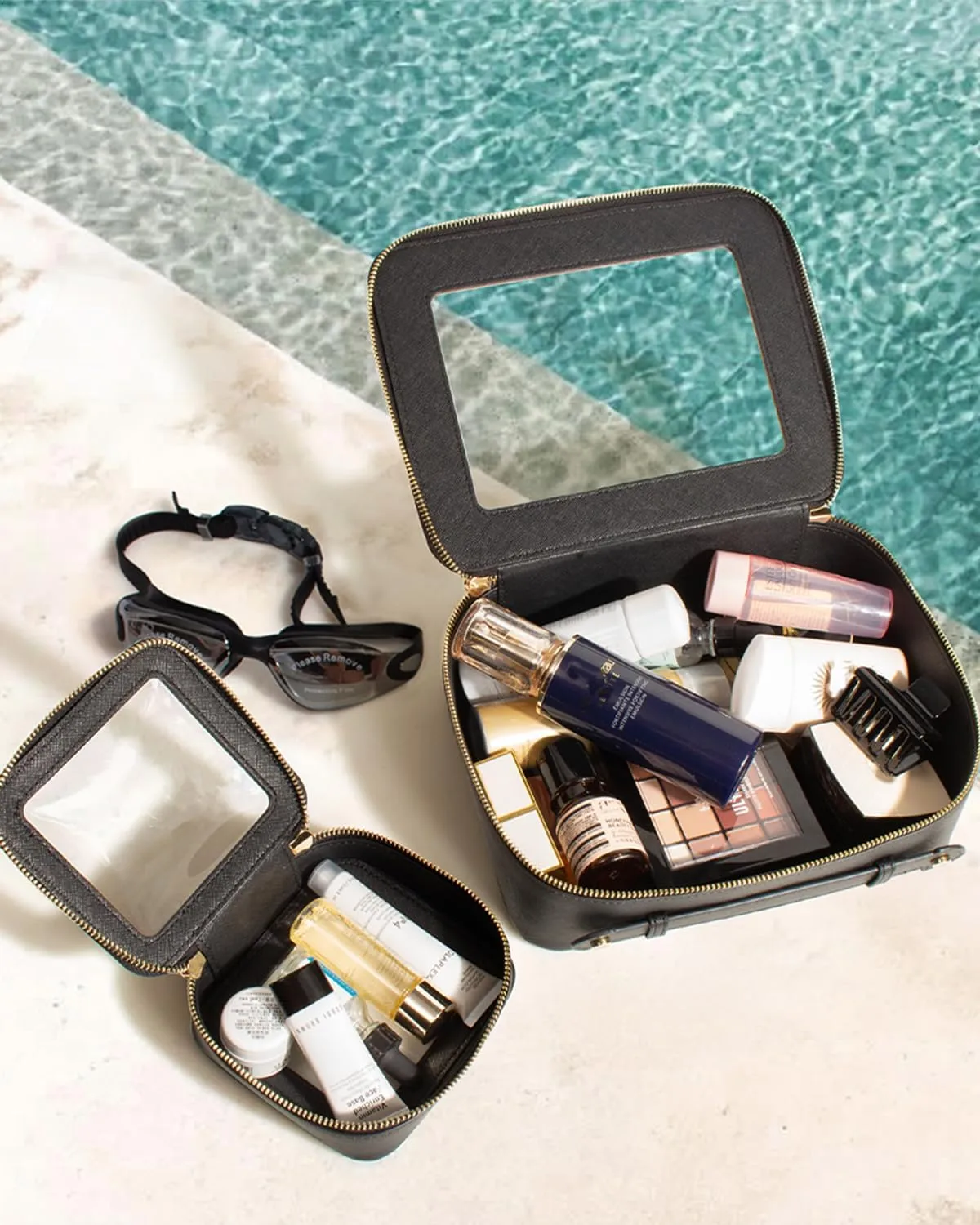 Clear Makeup Bag, Small Makeup Bag TSA Approved Toiletry Bag Cosmetic Travel Bag Cute Makeup Bag Organizer Makeup Case Pouch Car Essentials for Women Men
