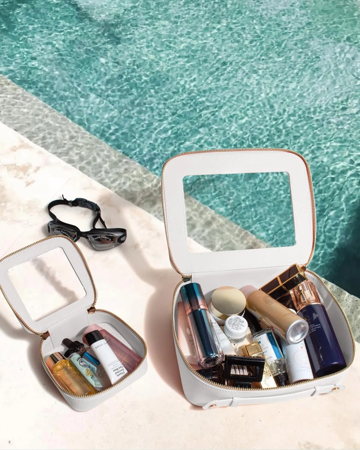 Clear Makeup Bag, Small Makeup Bag TSA Approved Toiletry Bag Cosmetic Travel Bag Cute Makeup Bag Organizer Makeup Case Pouch Car Essentials for Women Men