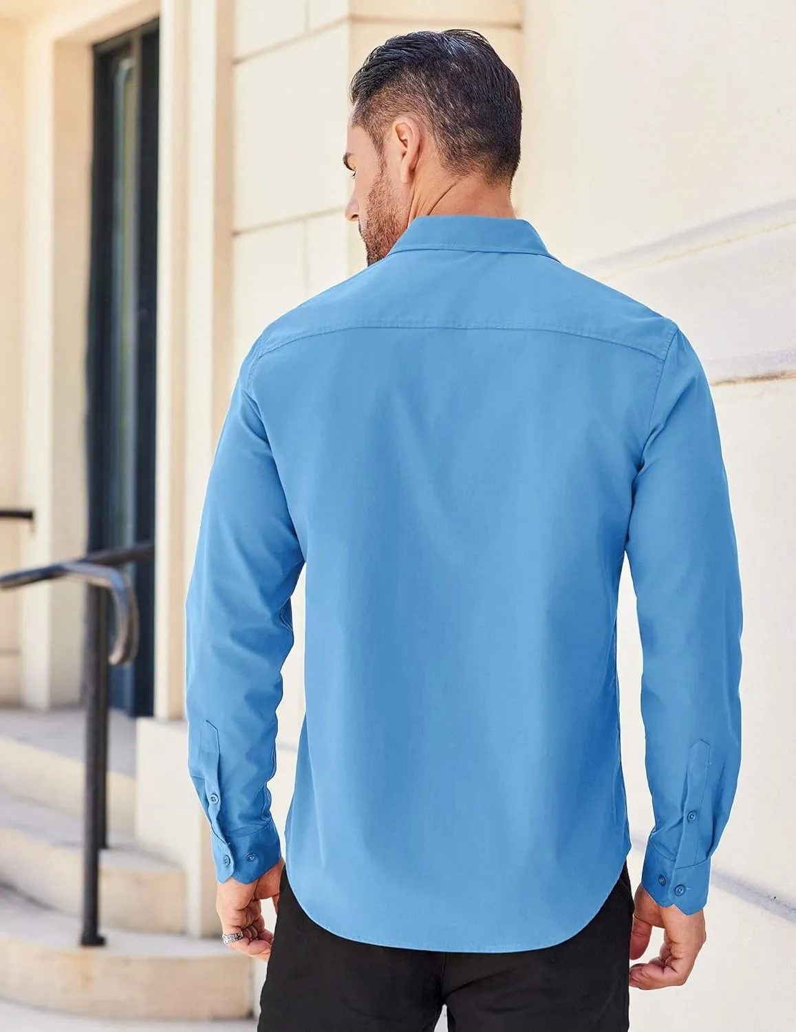 COOFANDY Men's Long Sleeve Casual Button Down Shirts Untucked Shirts for Men Regular Fit Dress Shirt