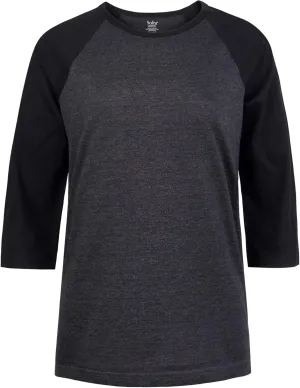 Cottonbell Women's Baseball Quarter Sleeve Tee Shirt
