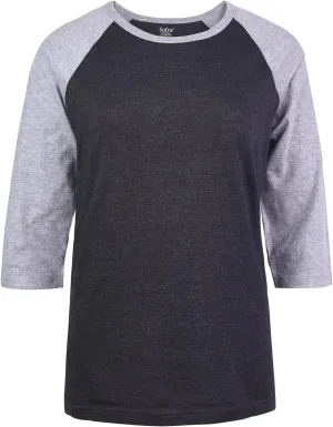Cottonbell Women's Baseball Quarter Sleeve Tee Shirt
