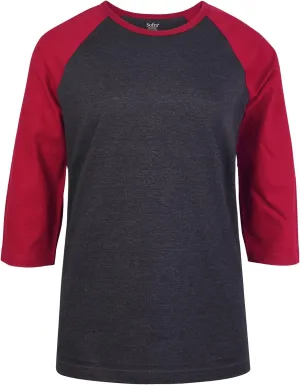 Cottonbell Women's Baseball Quarter Sleeve Tee Shirt