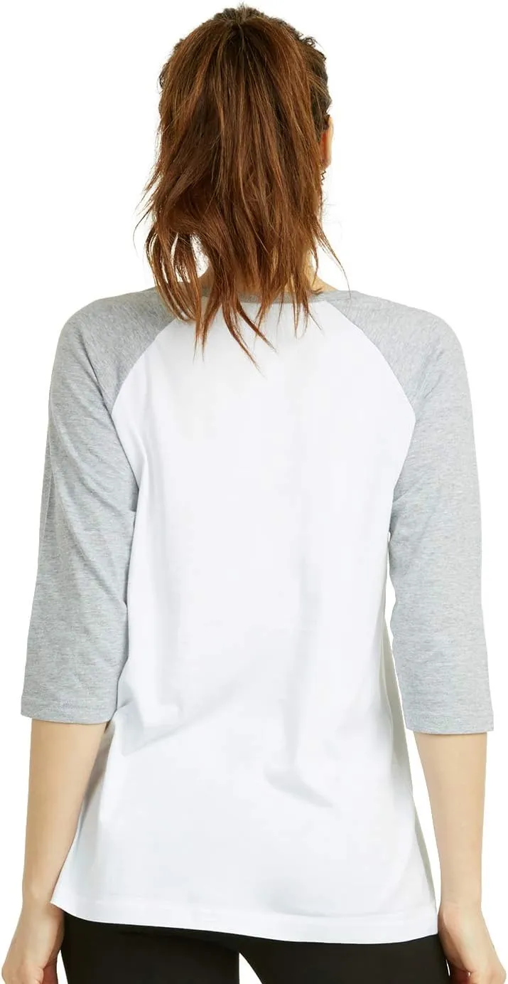 Cottonbell Women's Baseball Quarter Sleeve Tee Shirt