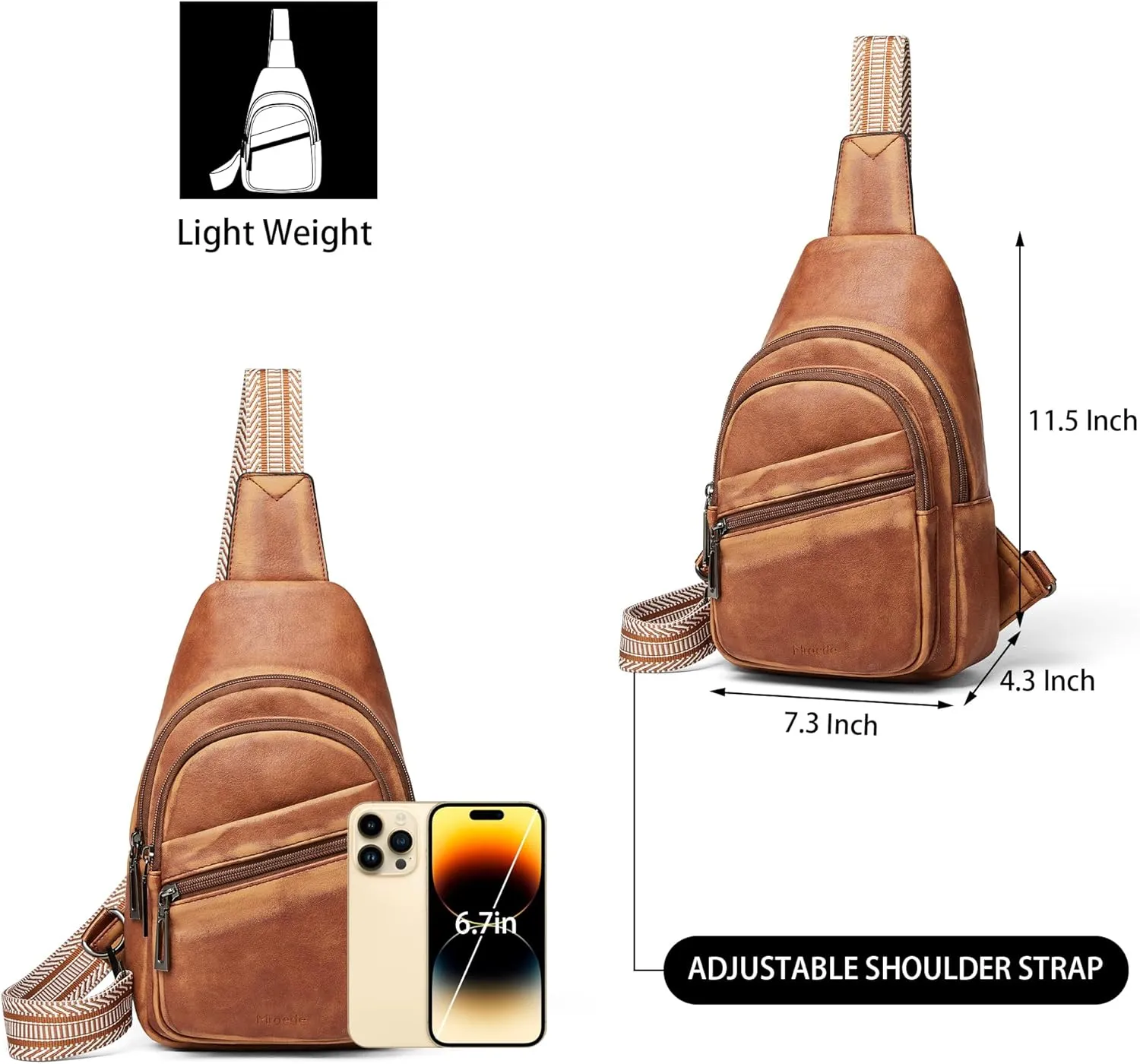 Crossbody Bags for Women Men Sling Bag 5 Pockets Fanny Pack Sling Backpack Chest Daypack Travel Purse Anti Theft