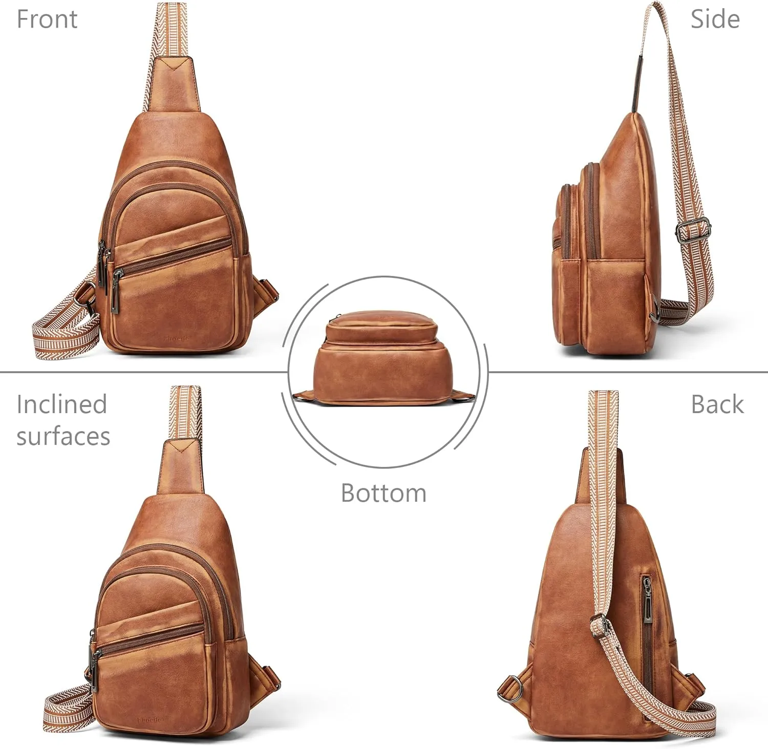 Crossbody Bags for Women Men Sling Bag 5 Pockets Fanny Pack Sling Backpack Chest Daypack Travel Purse Anti Theft