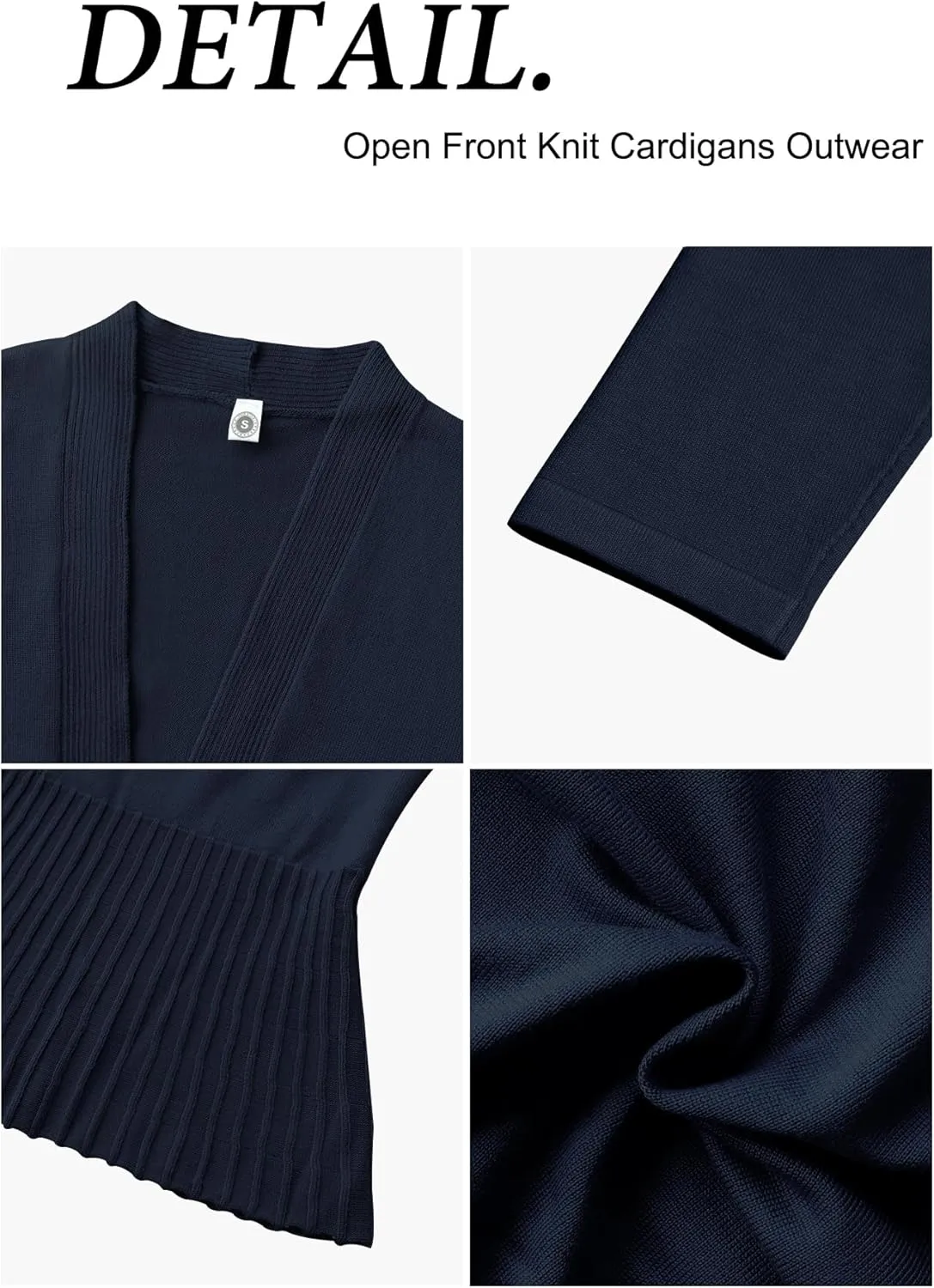 CZYINXIAN Women's Casual Long Sleeves Cropped Cardigan Trendy Open Front Knit Cardigans Outwear