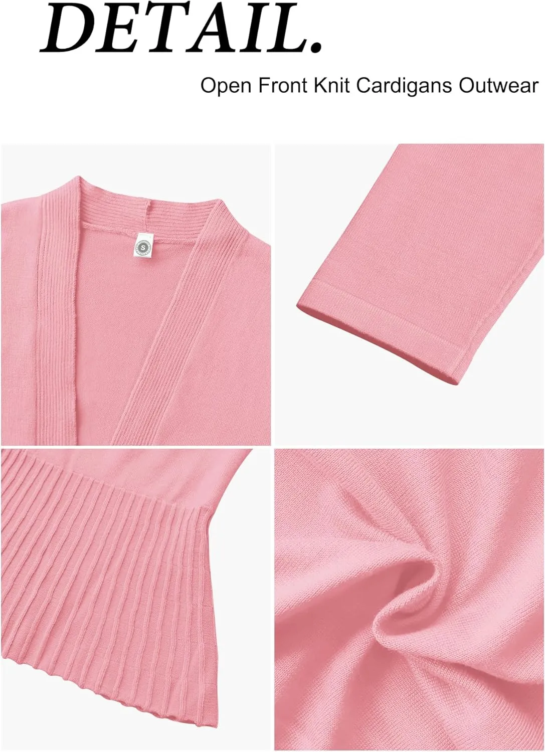 CZYINXIAN Women's Casual Long Sleeves Cropped Cardigan Trendy Open Front Knit Cardigans Outwear