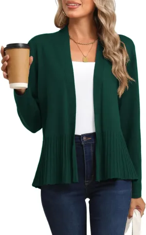 CZYINXIAN Women's Casual Long Sleeves Cropped Cardigan Trendy Open Front Knit Cardigans Outwear