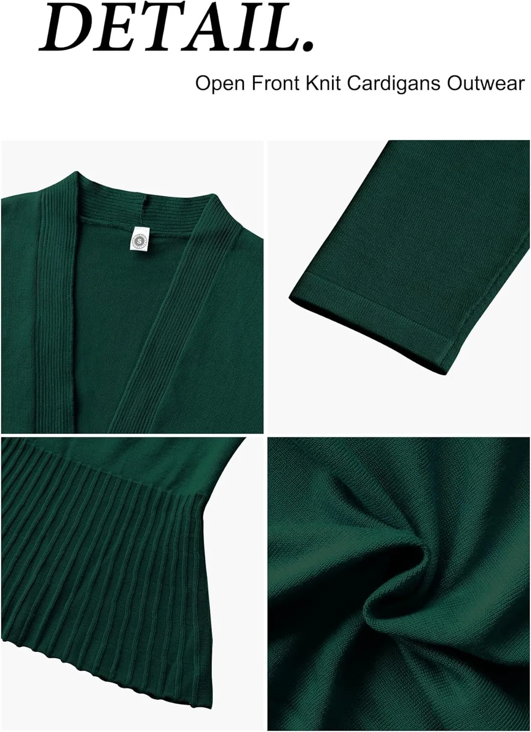 CZYINXIAN Women's Casual Long Sleeves Cropped Cardigan Trendy Open Front Knit Cardigans Outwear