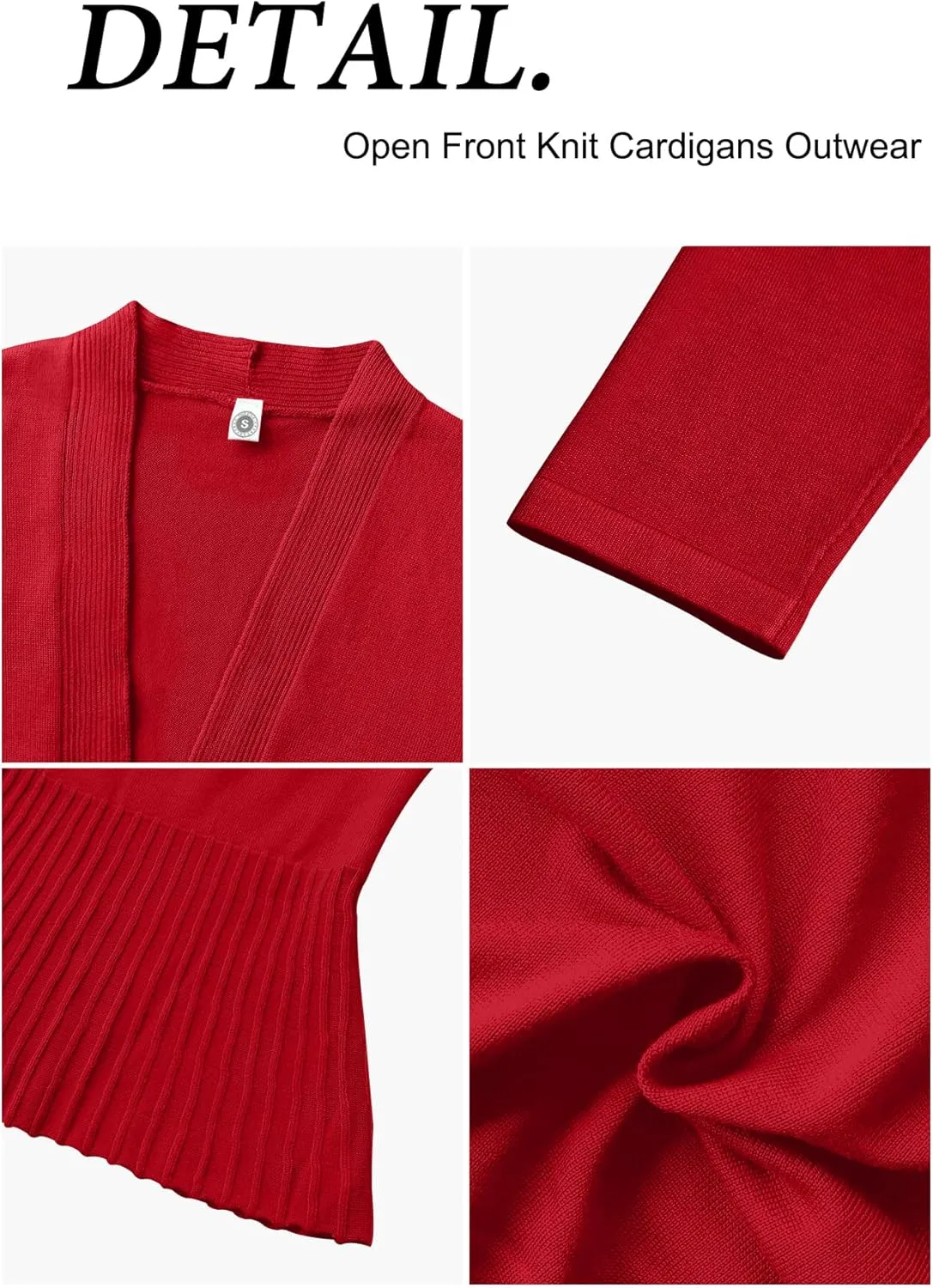 CZYINXIAN Women's Casual Long Sleeves Cropped Cardigan Trendy Open Front Knit Cardigans Outwear