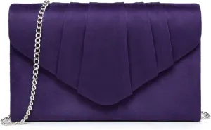 Dasein Women's Evening Bag Pleated Envelope Clutch Handbag Wedding Party Bridal Purse