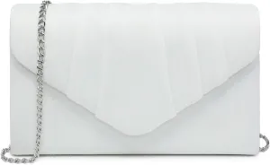 Dasein Women's Evening Bag Pleated Envelope Clutch Handbag Wedding Party Bridal Purse