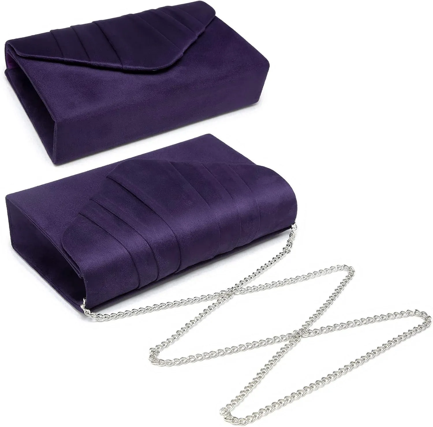 Dasein Women's Evening Bag Pleated Envelope Clutch Handbag Wedding Party Bridal Purse