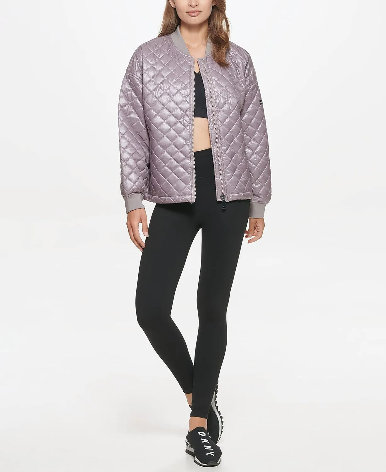 DKNY Women's Oversized Quilted Bomber Jacket