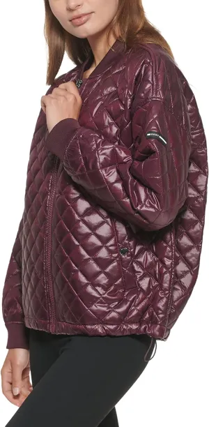 DKNY Women's Oversized Quilted Bomber Jacket