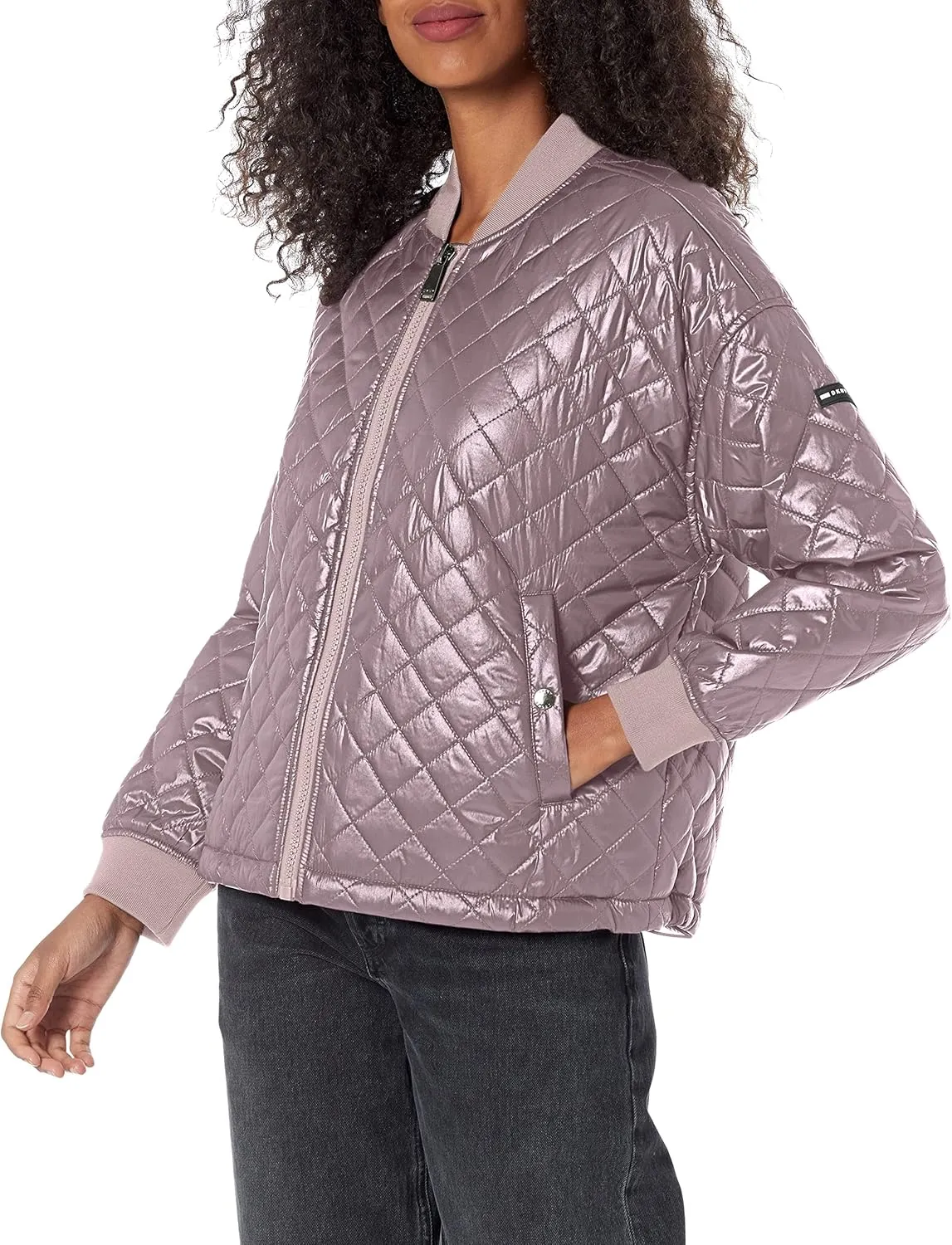 DKNY Women's Oversized Quilted Bomber Jacket