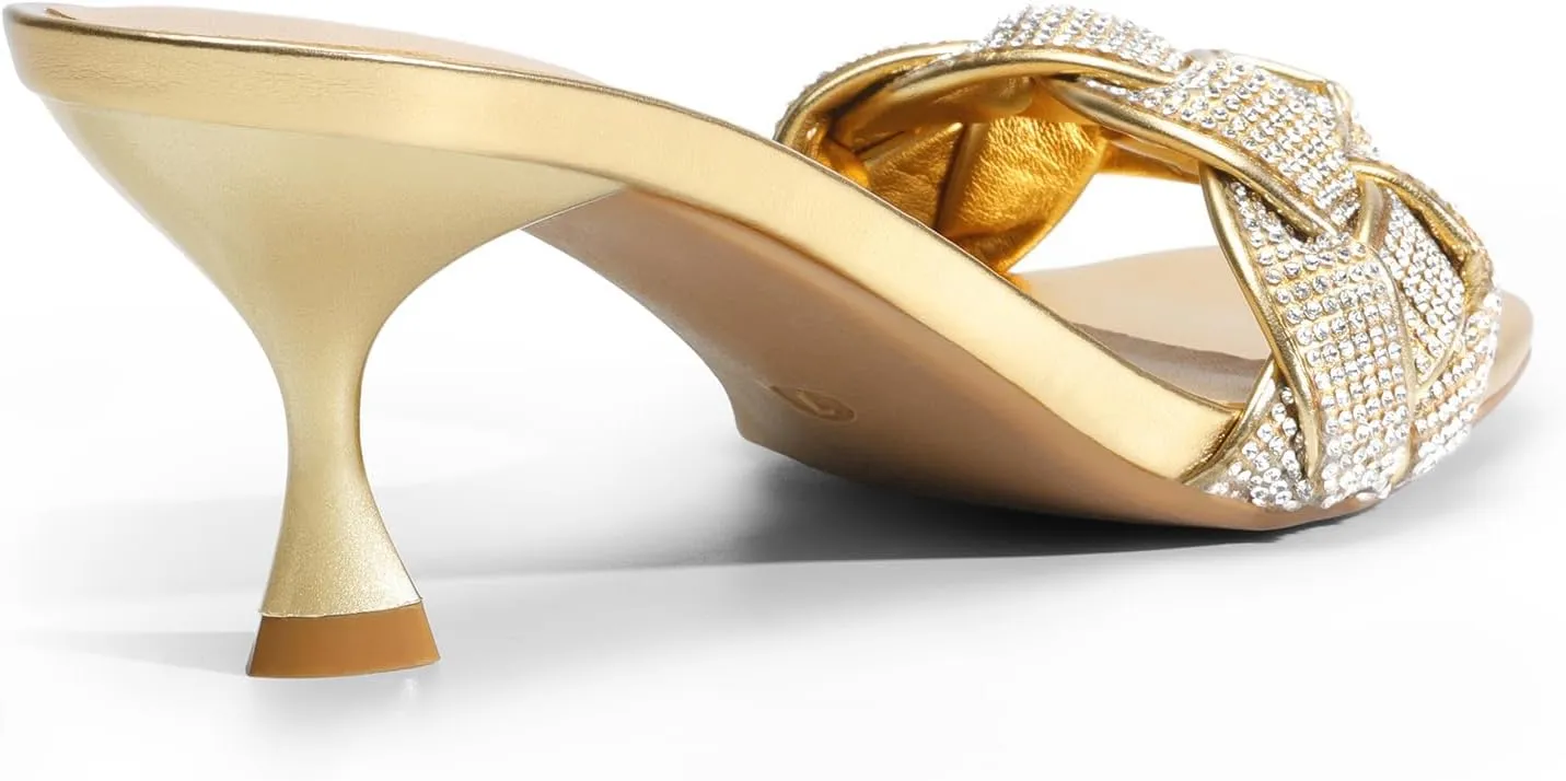 DREAM PAIRS Womens Stilettos Heels Open Square Toe Comfort Low Kitten Heels Sexy Dress Pumps Sandals Evening Party Prom Dance Shoes