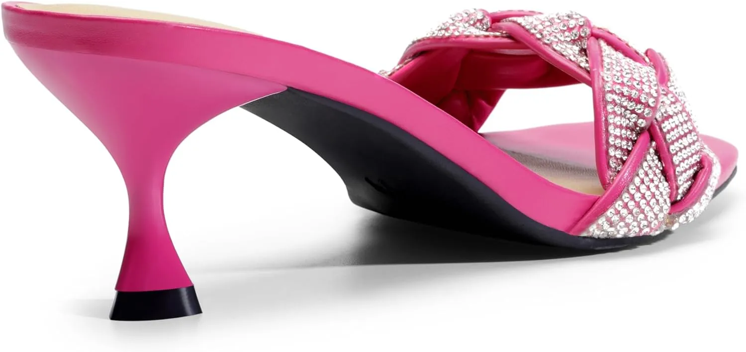 DREAM PAIRS Womens Stilettos Heels Open Square Toe Comfort Low Kitten Heels Sexy Dress Pumps Sandals Evening Party Prom Dance Shoes