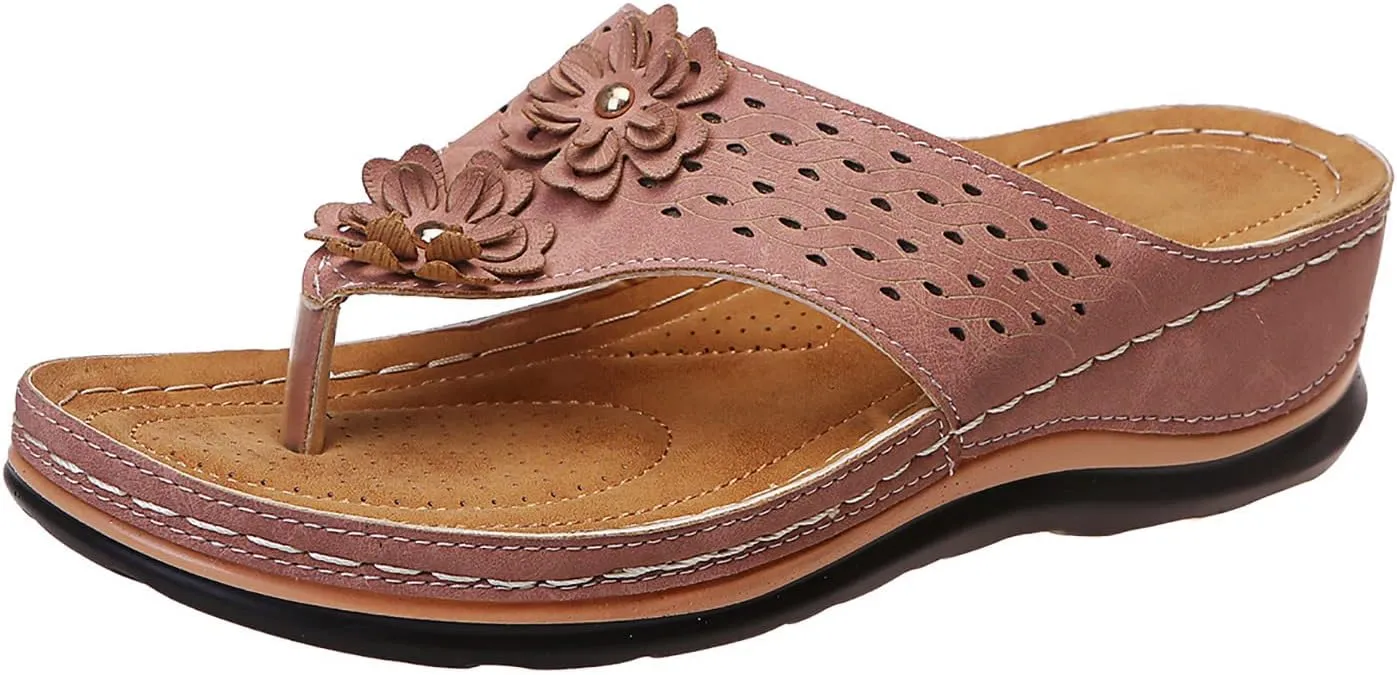 Eduavar Dressy Sandals Women, Sandals Women Dressy Summer Comfy Flip Flops Sandals Breathable Open Toe Flat Sandals