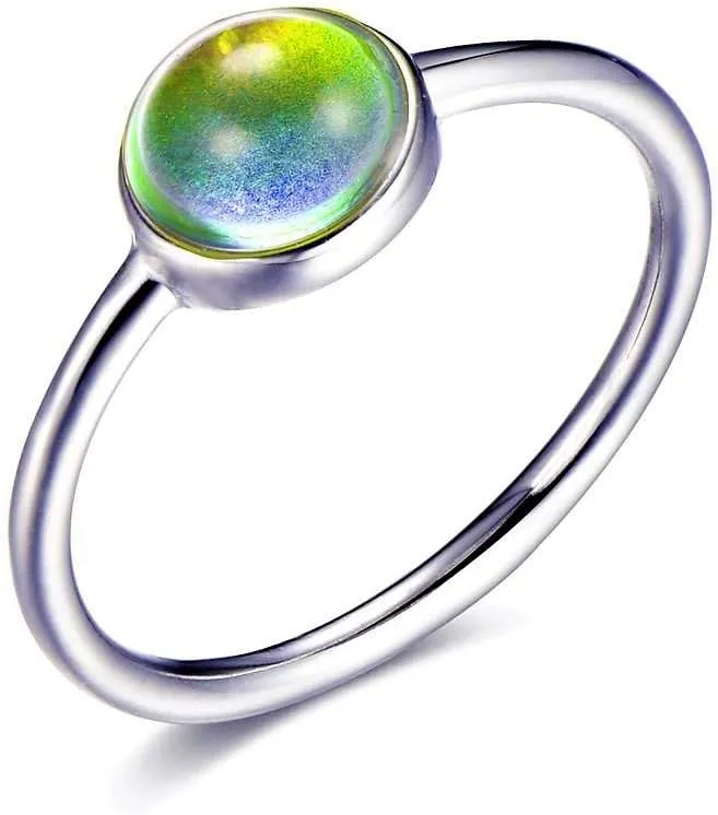 Ello Elli 1.5MM Minimalist/Dainty Style Stainless-Steel Mood Ring in Gold, Rose Gold, Silver and Black Tones