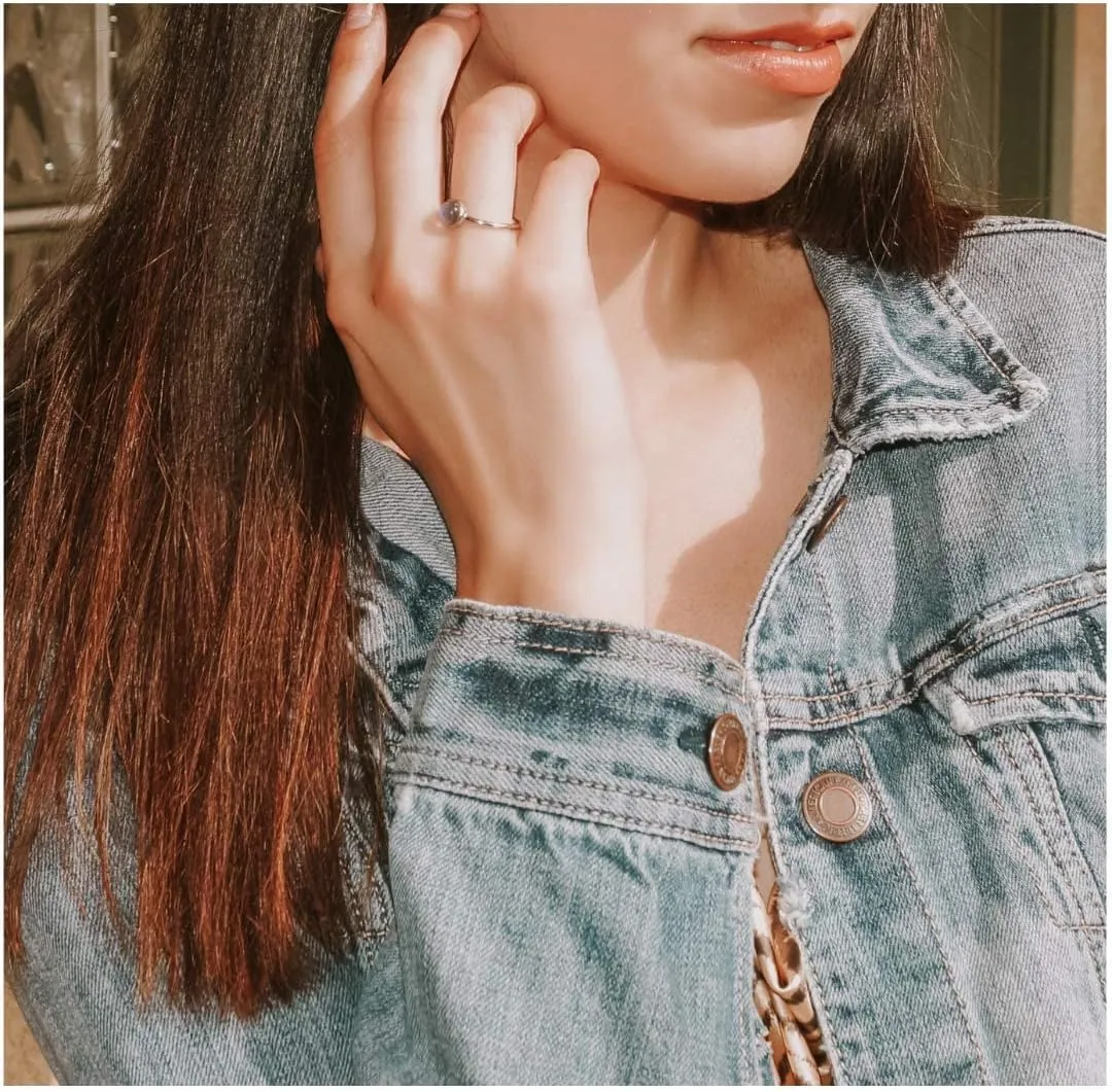 Ello Elli 1.5MM Minimalist/Dainty Style Stainless-Steel Mood Ring in Gold, Rose Gold, Silver and Black Tones