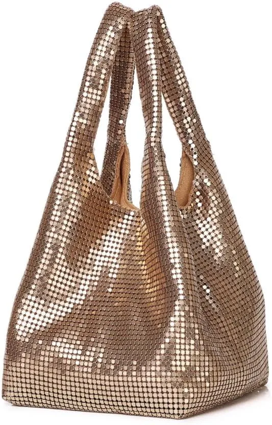 Evening Purses for Women Gold Purse Handbag Rhinestone Clutch Glitter Bucket Bag for Party Prom Wedding