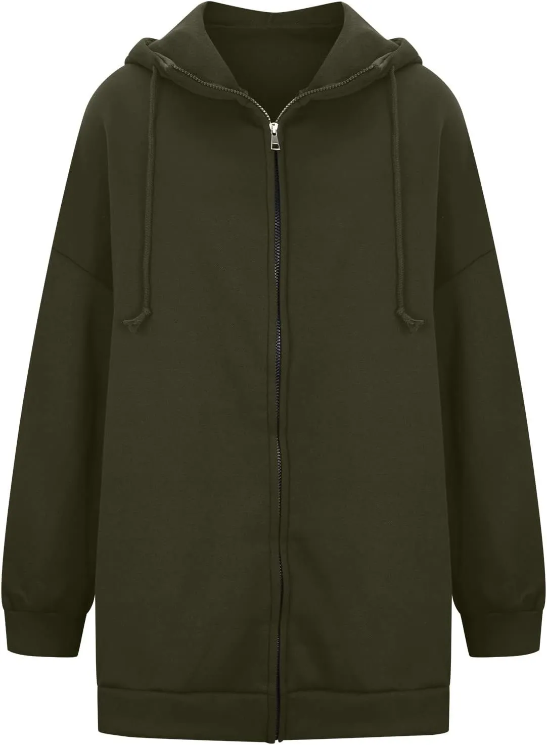 fartey Zip Up Hoodie Women Oversized Loose Baggy Long Sweatshirts Casual Drawstring Long Sleeve Y2K Jackets With Pockets