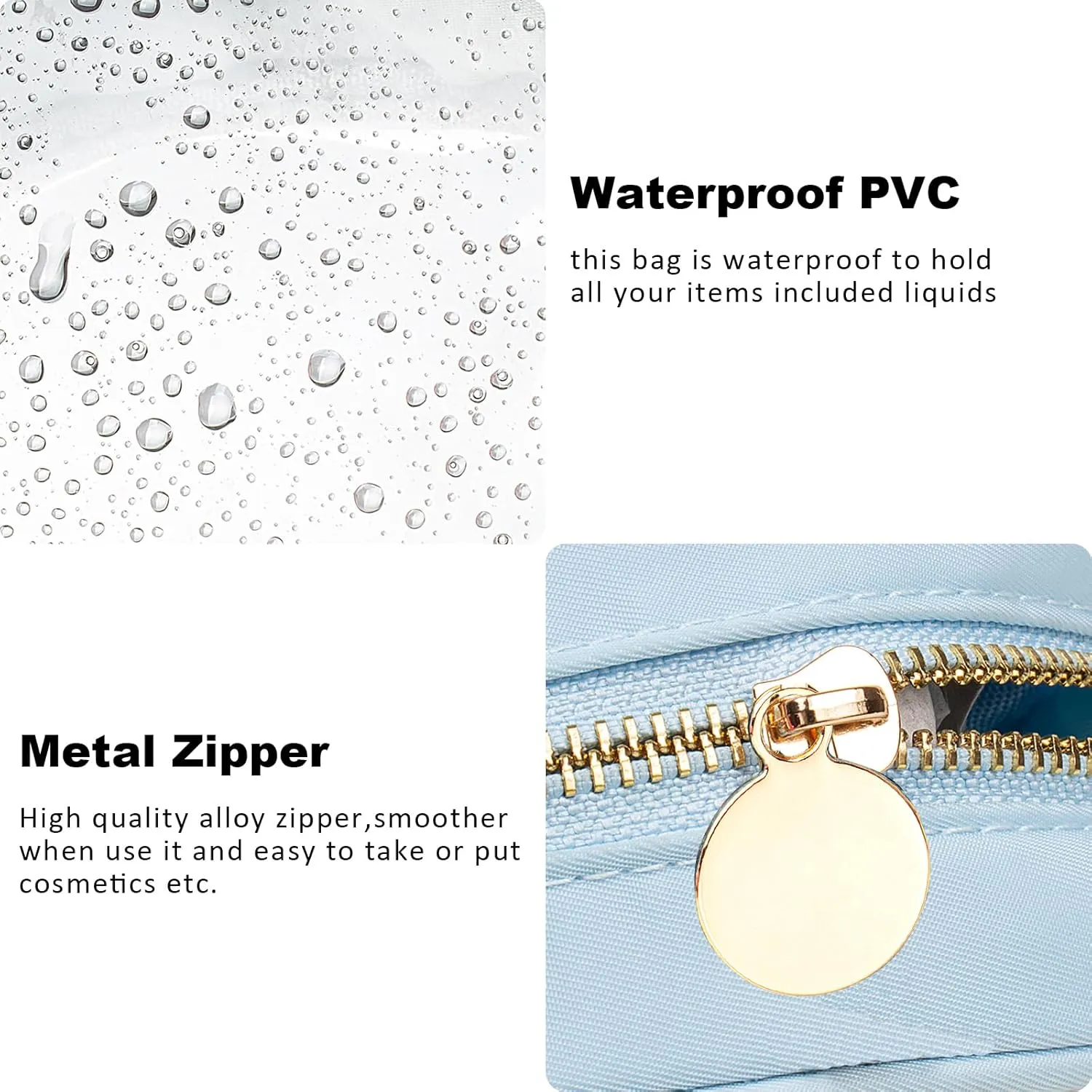 FFaw Small Clear Makeup Bag, Nylon Mini Cosmetic Bag Small Makeup Bag for Purse TSA Approved Travel Toiletry Bags with Zipper Cute Makeup Bag Organizer Car Organizer Bag for Women Girls (Blue Mini)