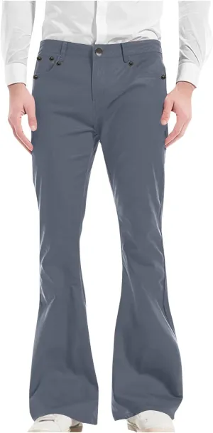 Flare Pants for Men Relaxed Fit Durable Comfortable Classic Stylish Dailywear Casual Travel Versatile Elegant