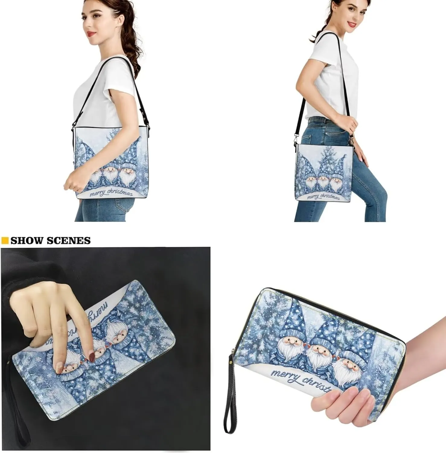 FOR U DESIGNS Purses for Women Crossbody Bag Shoulder Purses and Handbags 2 Pack Large Tote Bag Purse with Matched Wallet