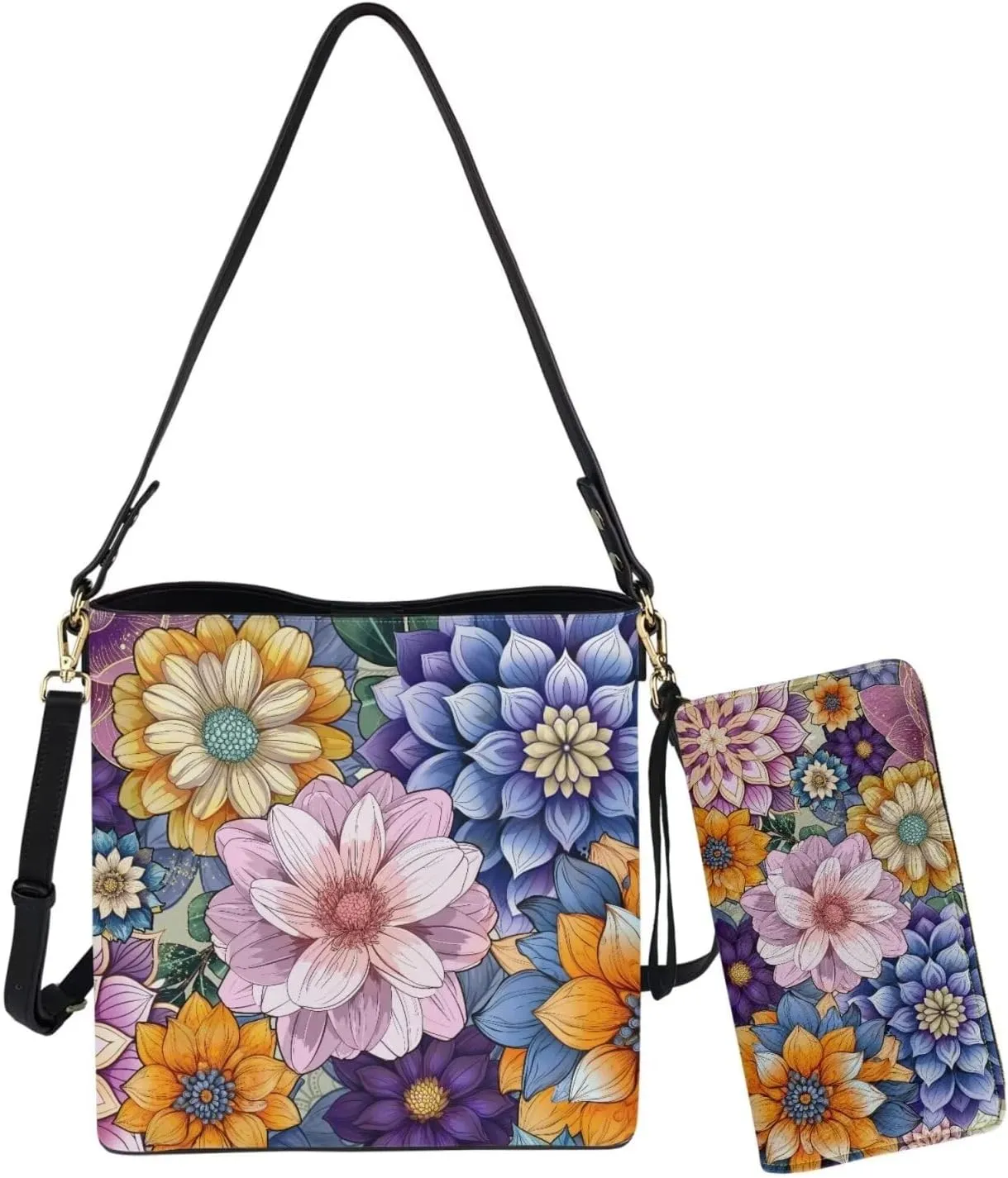 FOR U DESIGNS Purses for Women Crossbody Bag Shoulder Purses and Handbags 2 Pack Large Tote Bag Purse with Matched Wallet